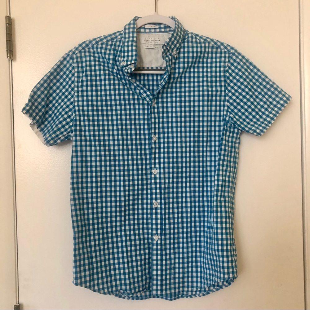BLUE PLAID BUTTON DOWN Men